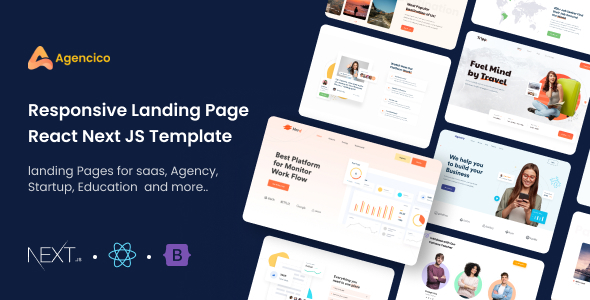 Agencico- Multipurpose React Next JS Landing Pages and Website Templates