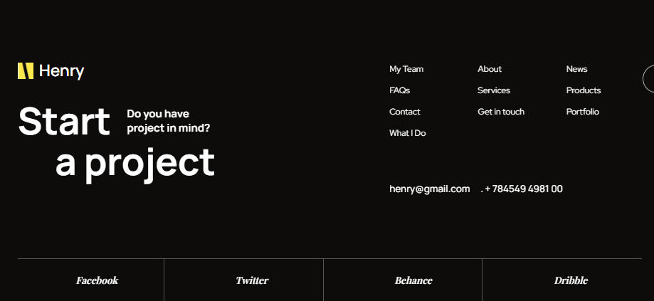 Henry – Personal Portfolio Website HTML Template