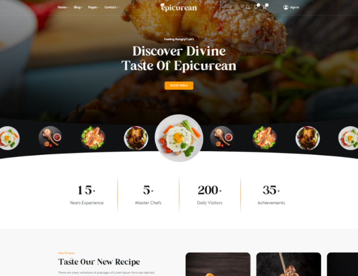 Epicurean – Food & Restaurant Elementor WordPress Theme