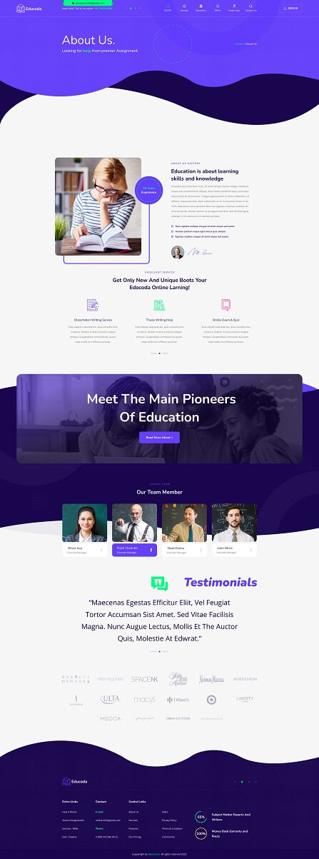 Educoda – Education and Assignment Services HTML Template