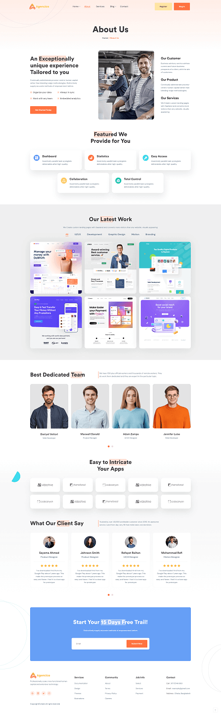 Agencico-Responsive Landing Page HTML Templates