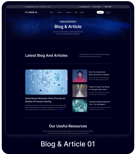 Power AI – Artificial Intelligence Multipurpose Website HTML Template