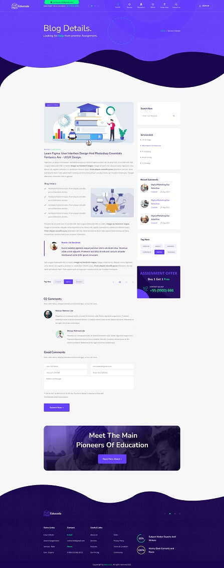 Educoda – Education and Assignment Services HTML Template