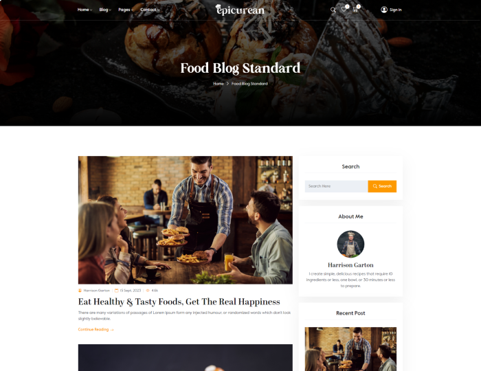 Epicurean – Food & Restaurant Elementor WordPress Theme