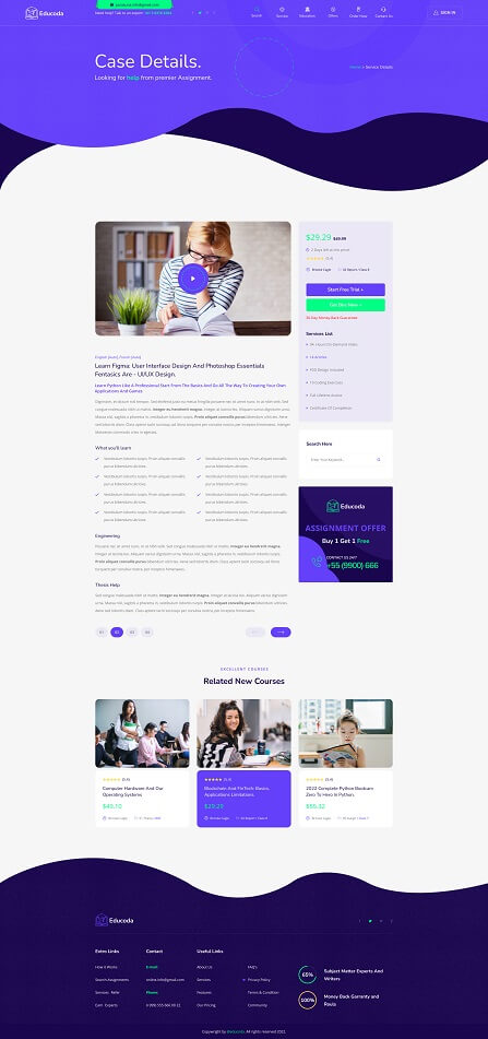 Educoda – Education and Assignment Services HTML Template