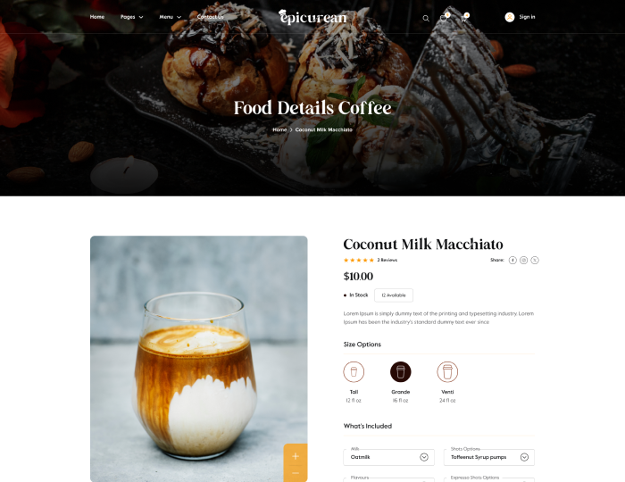 Epicurean – Food & Restaurant Elementor WordPress Theme