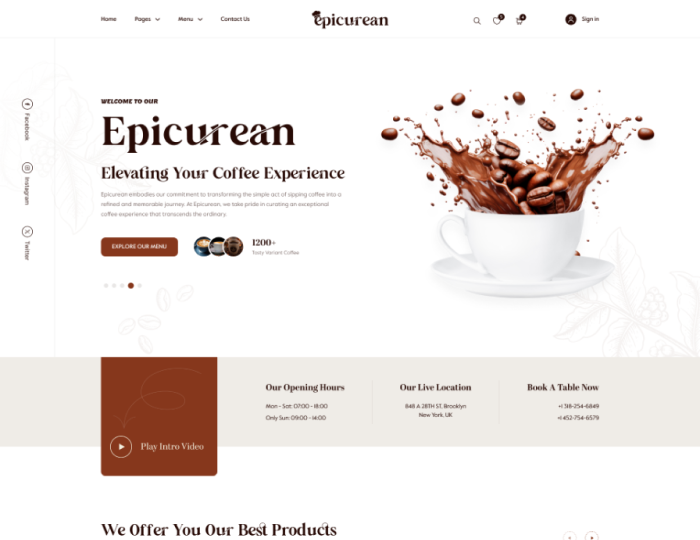 Epicurean – Food & Restaurant Elementor WordPress Theme