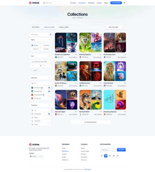 NFTOcean – NFT Marketplace React Next JS Template