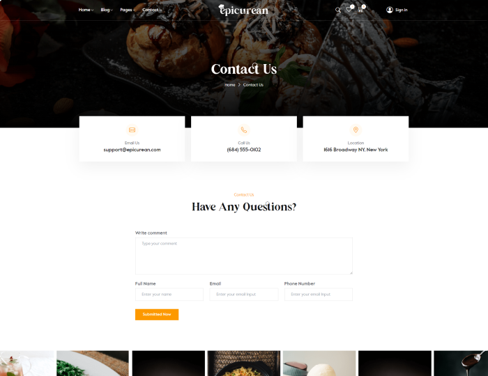 Epicurean – Food & Restaurant Elementor WordPress Theme