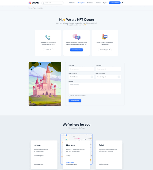 NFTOcean – NFT Marketplace Website Template + Light & Dark