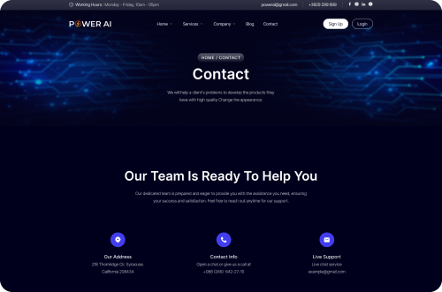 Power AI – Artificial Intelligence Multipurpose Website HTML Template