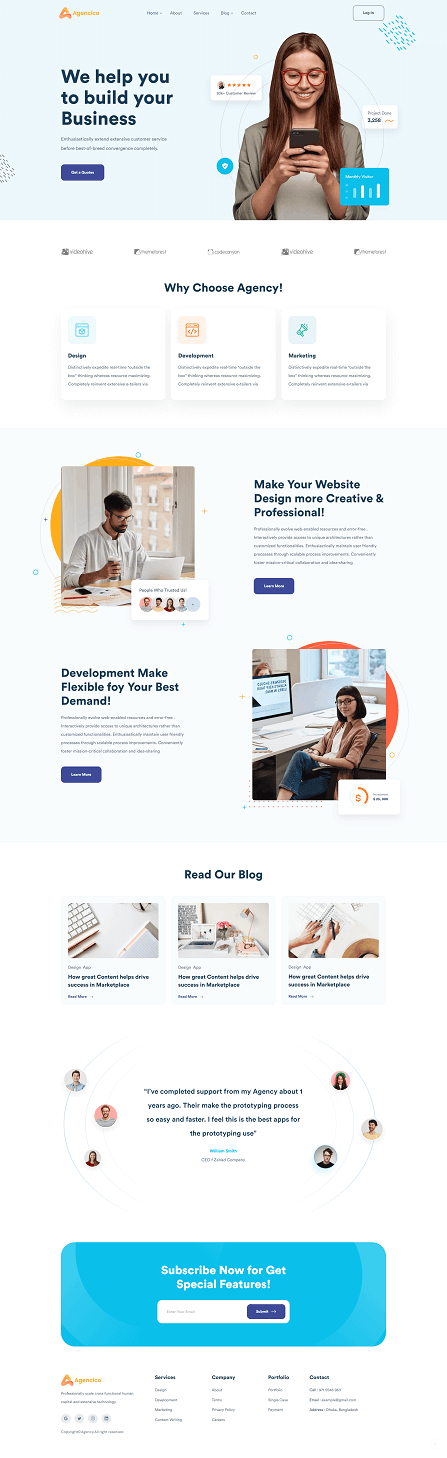 Agencico-Responsive Landing Page HTML Templates