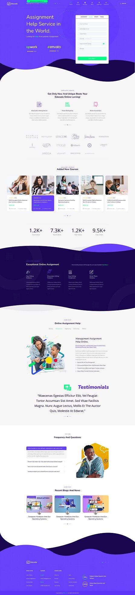 Educoda – Education and Assignment Services HTML Template