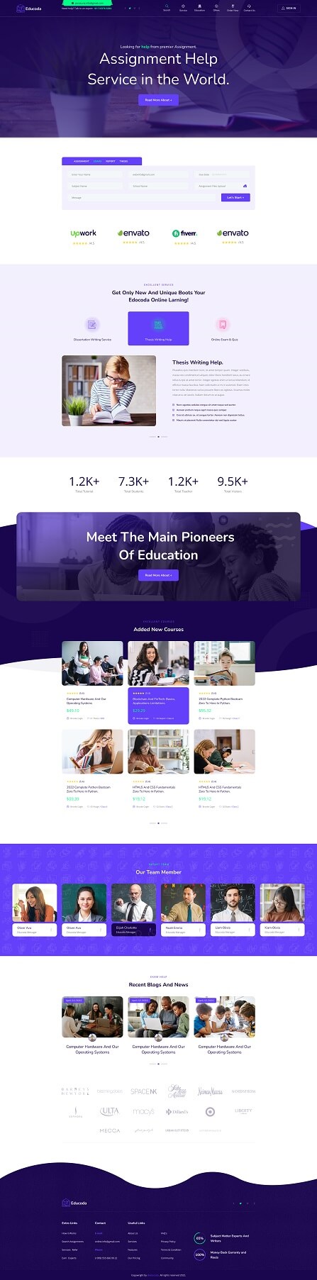 Educoda – Education and Assignment Services HTML Template