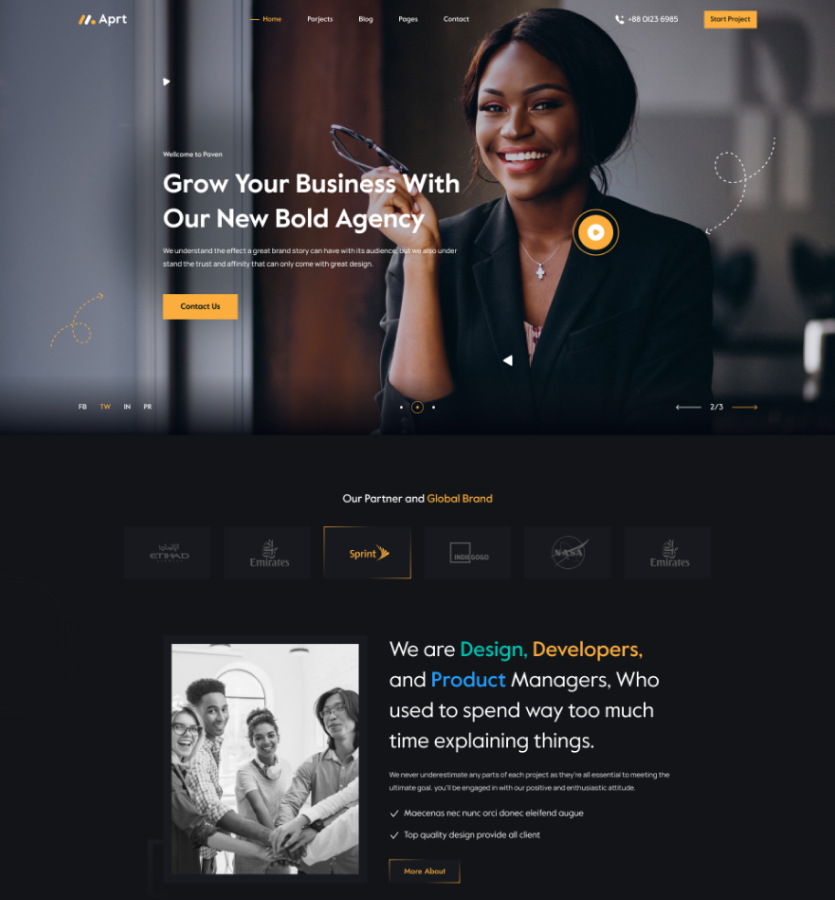 Aprt – Digital Agency & Multipurpose HTML Template