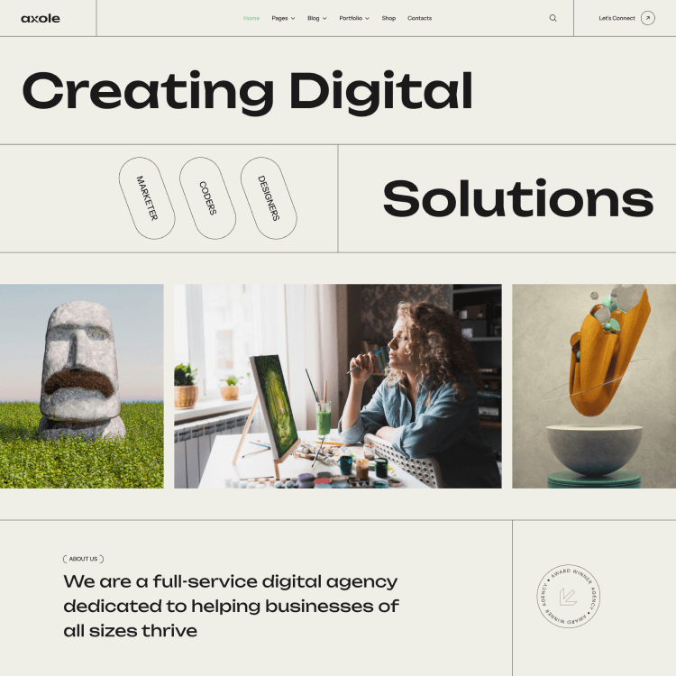 Axole – Creative Digital Agency & Portfolio Template