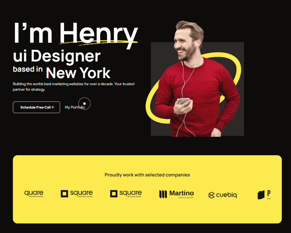 Henry – Personal Portfolio Website HTML Template