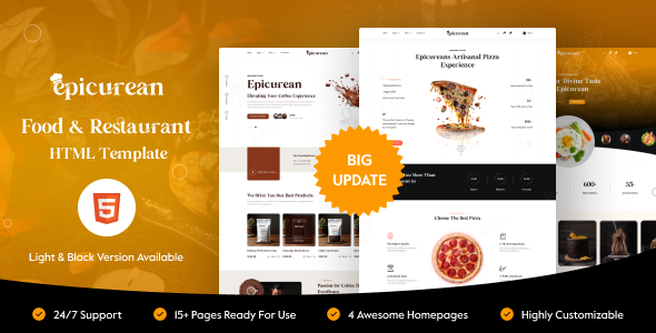 Epicurean – Food & Restaurant Html Template