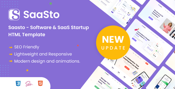 Saasto – Software & SaaS Startup HTML5 Template