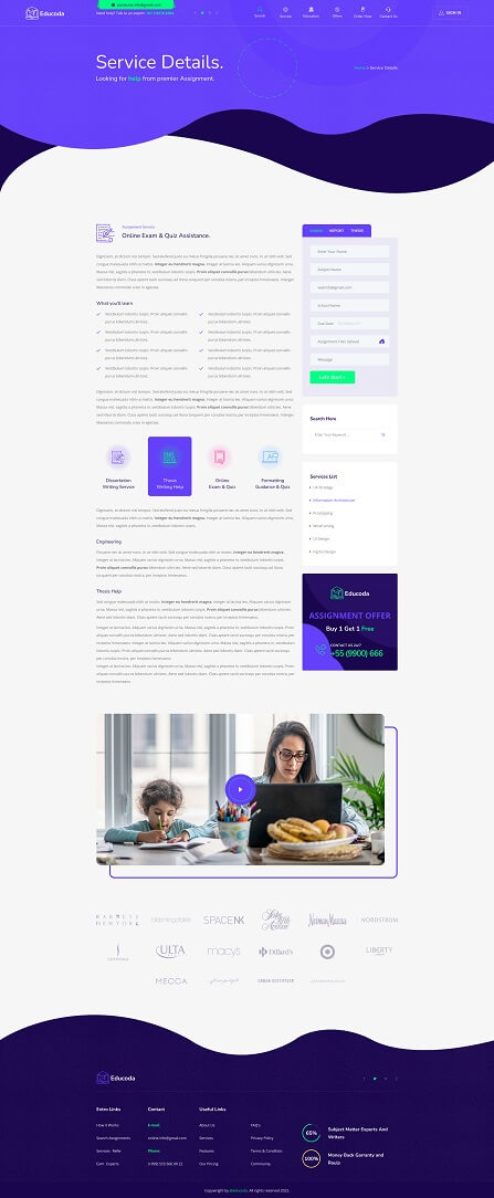 Educoda – Education and Assignment Services HTML Template