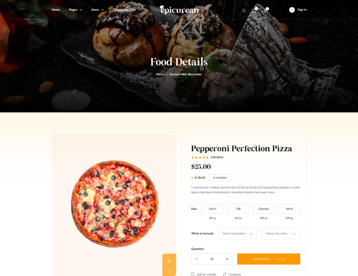 Epicurean – Food & Restaurant Elementor WordPress Theme