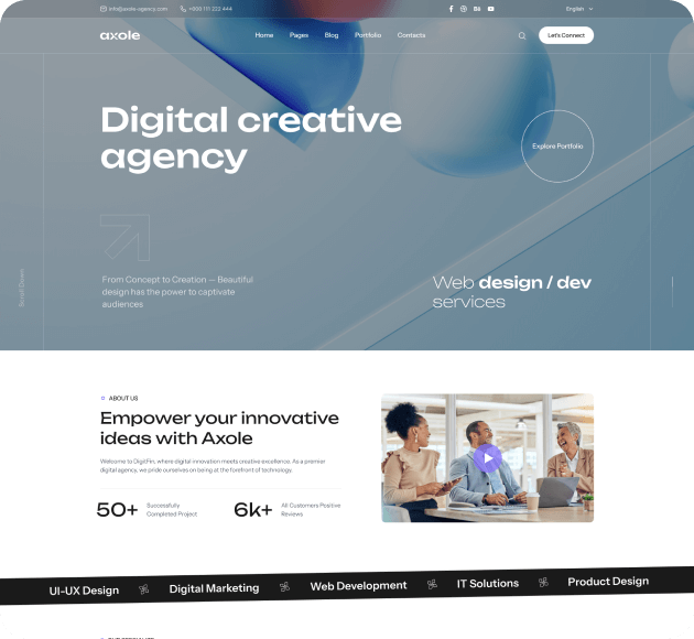 Axole – Creative Agency & Portfolio WordPress Theme