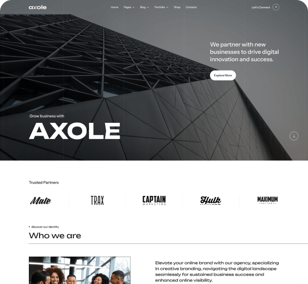 Axole – Creative Agency & Portfolio WordPress Theme